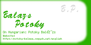 balazs potoky business card